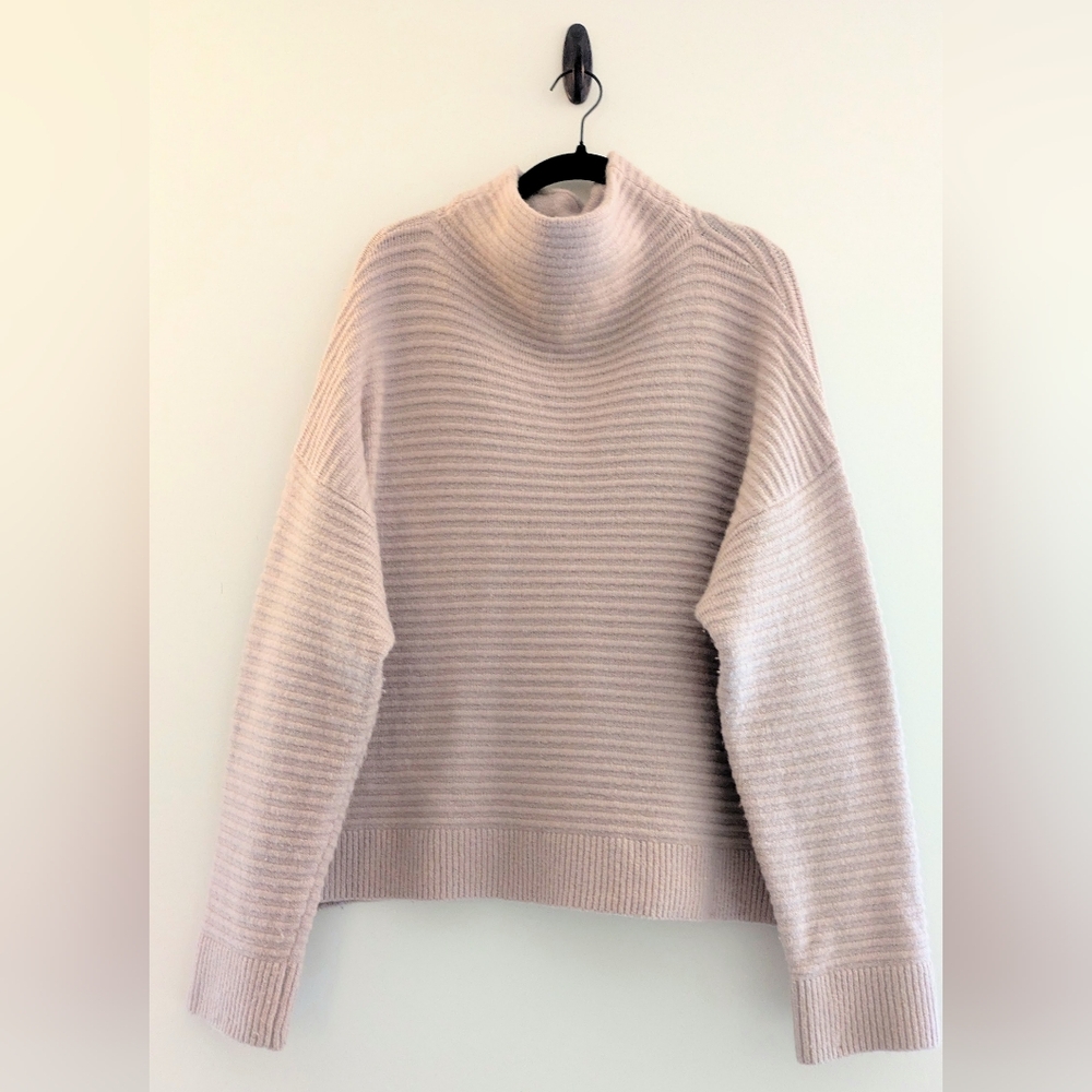 Madewell XXS Sweater Donegal Belmont Mockneck in Coziest Yarn Blush Pink